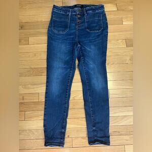 Judy Blue Jeans High Rise Skinny Fit Size 13 Button Up Fly 26" Inseam Dark Wash